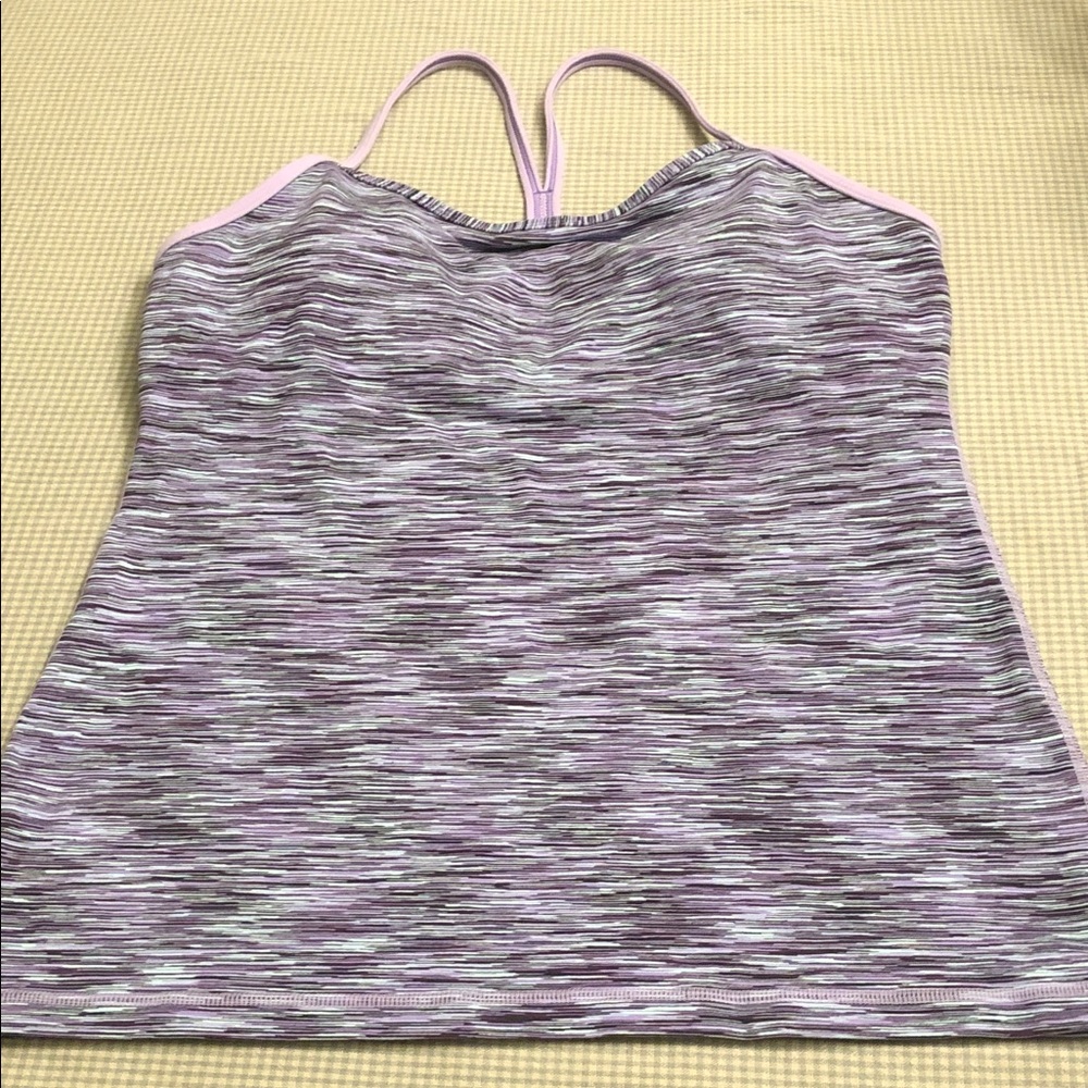 lululemon athletica Purples/Lilacs Tank Top Racer Back Built-in Bra Size 10 #735